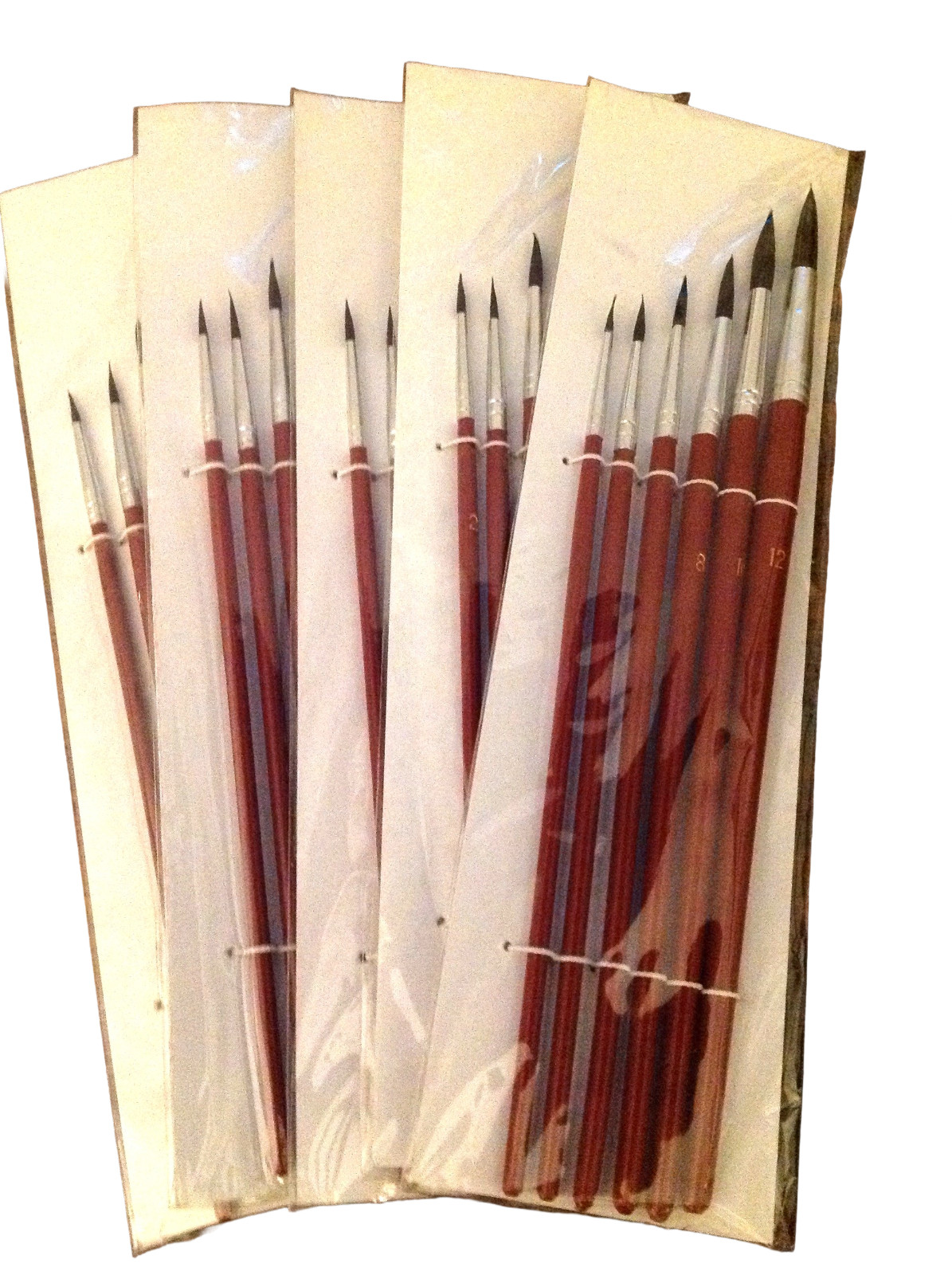 Pointed Round Sable Hair Paint Brush Set 6pcs – 5 Sets (ART208)