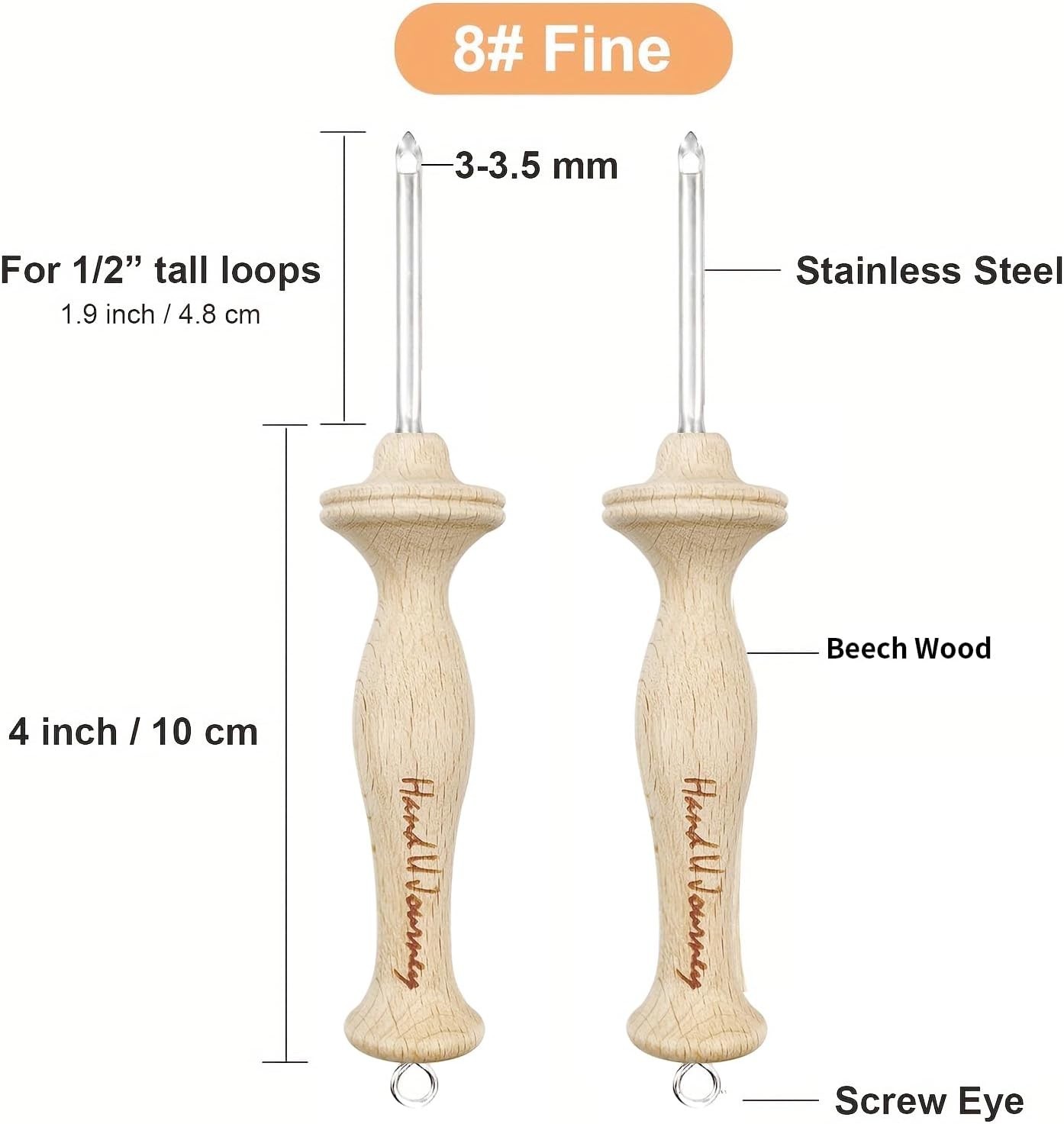 Hand U Journey 8# Fine & 10# Regular Size Beech Wood Handle Punch Needle Rug …