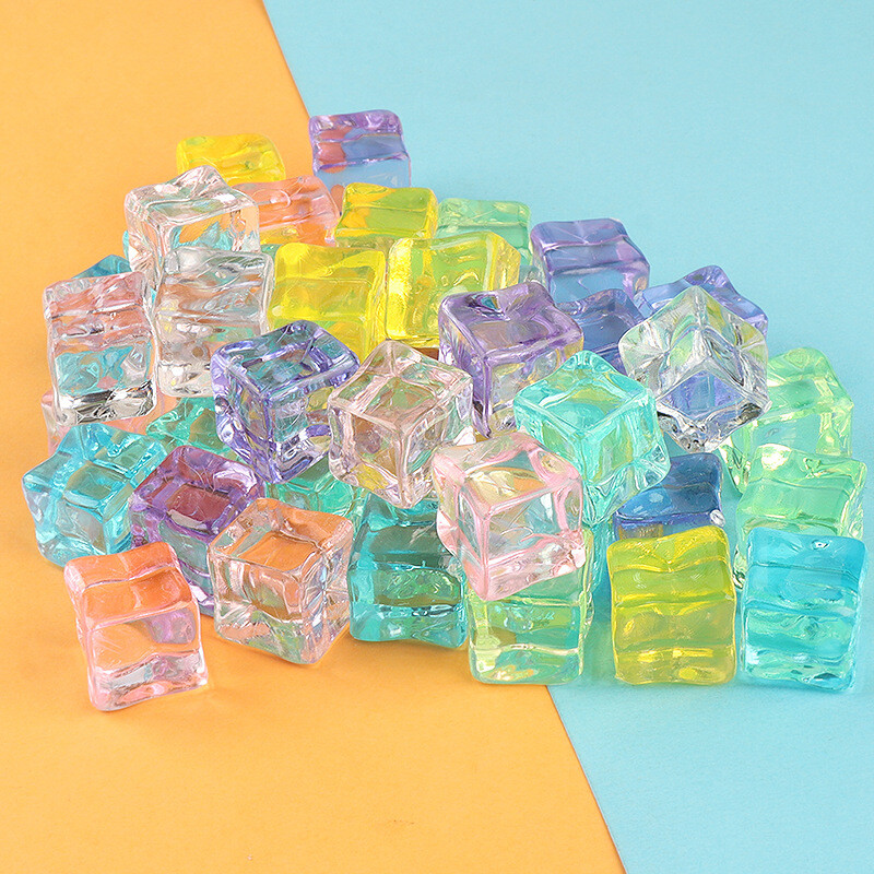 100pcs 18×18 Clear Cube Sheer Acrylic Beads Material Craft for Bottle Bar Decor