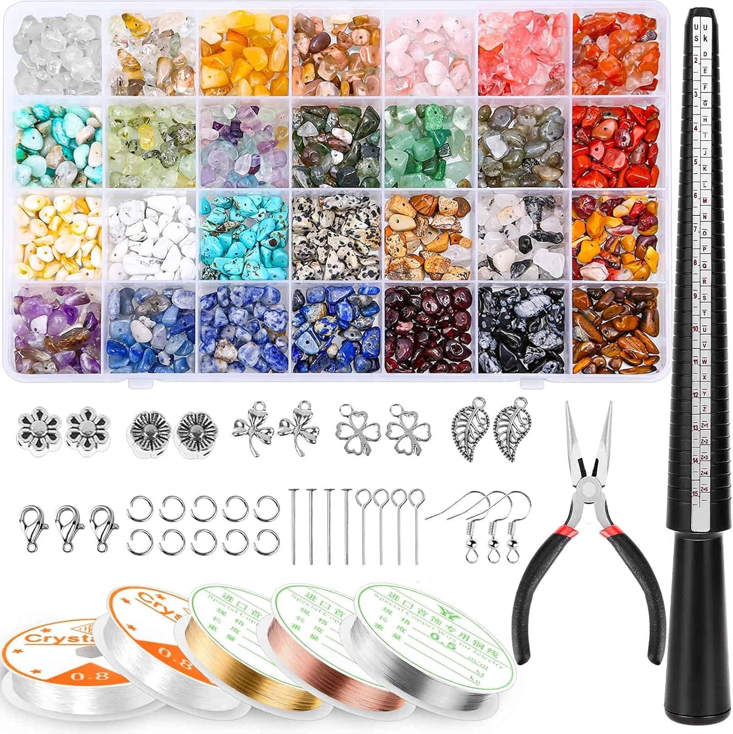 Ultimate 1660Pcs Crystal Bead Jewelry Kit with 28 Assorted Colors for Adults