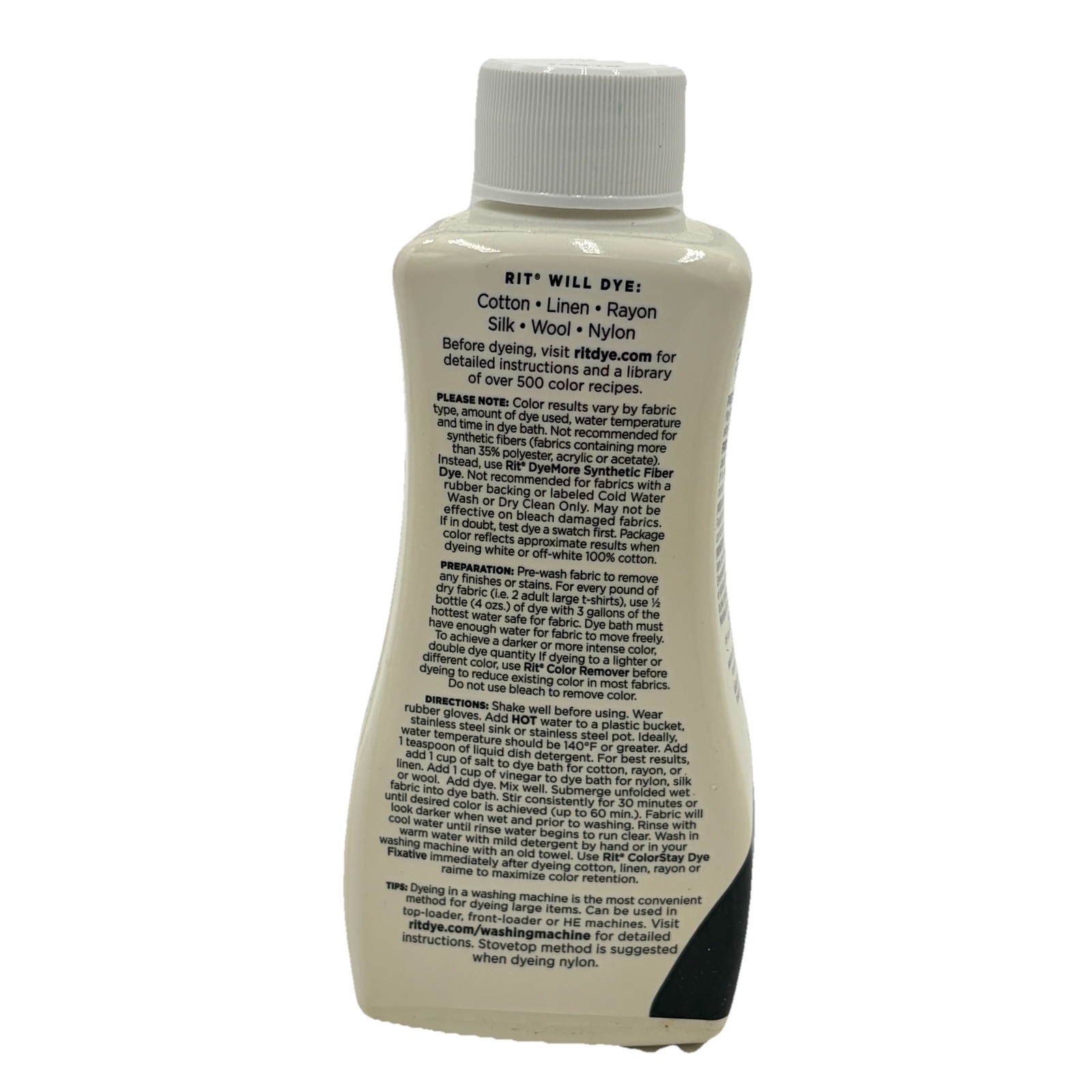 Rit Black Liquid Fabric Dye 8oz Versatile Non Toxic for Clothes and Accessories
