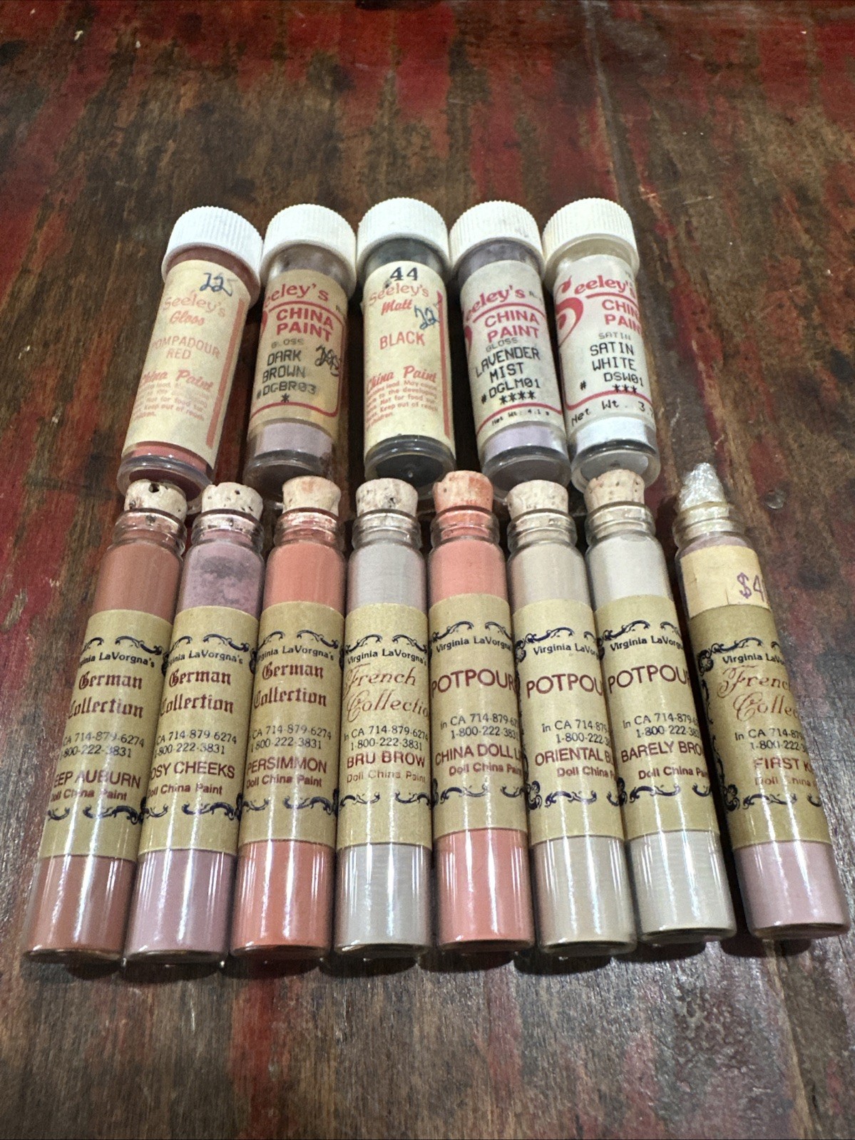 Vintage Seeley’s Virginia LaVorgna China Paint Lot Doll Making Porcelain Pigment