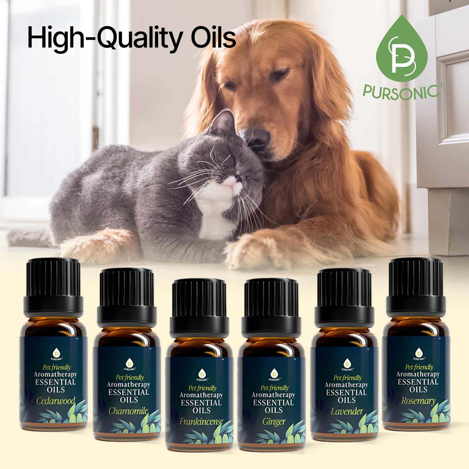 PURSONIC Pet Friendly Aromatherapy Essential Oils 0.06 Fl Oz (Pack of 6)