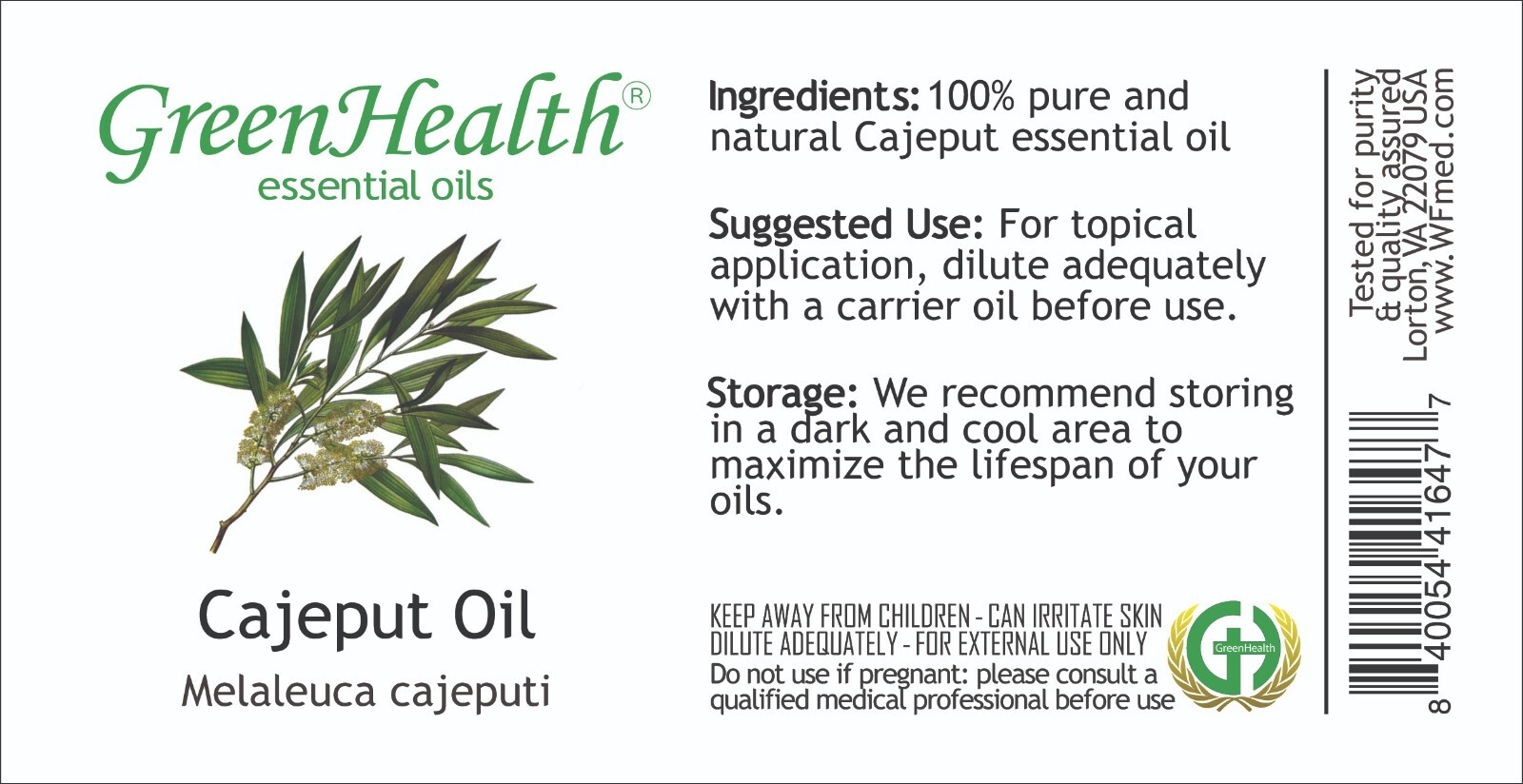 15 ml Cajeput Essential Oil (100% Pure & Natural) – GreenHealth