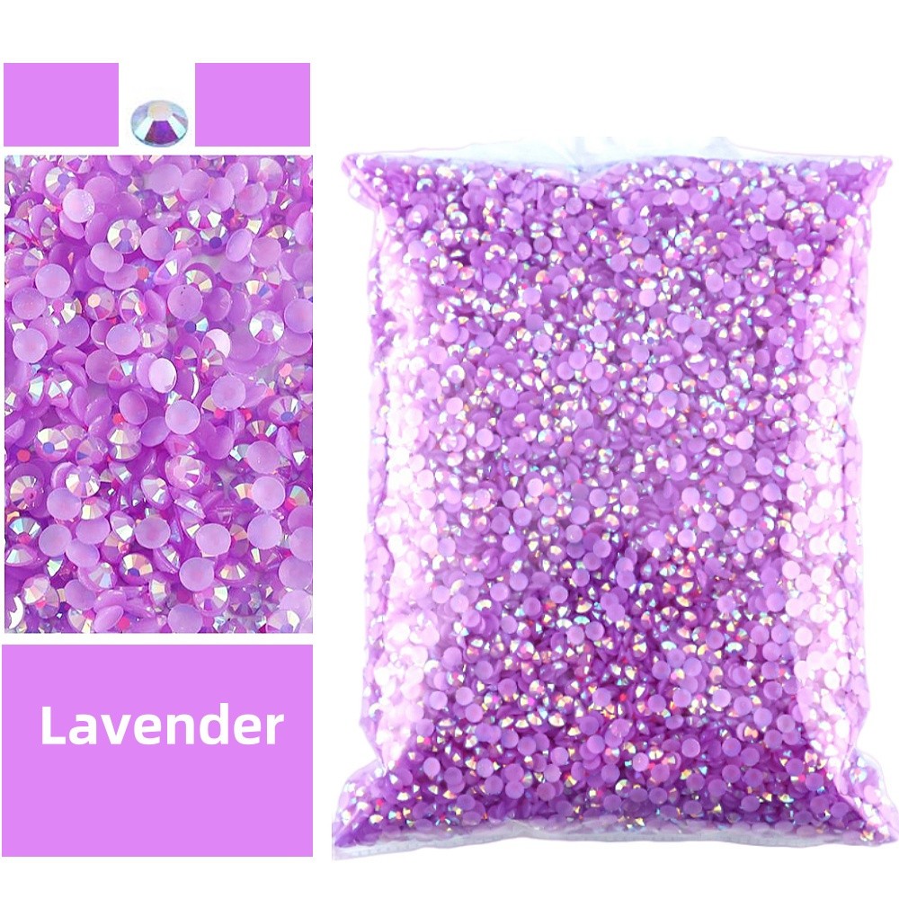 Bulk 2-6mm Jelly AB Resin Non Hot Fix Rhinestones Flat Back