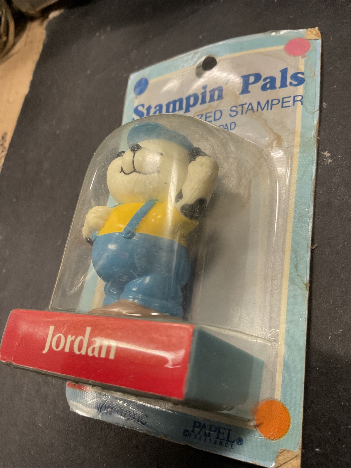 Jordan Vintage PVC Pals Figure 3″ Stamp Papel Personalized Kids Name Stamper