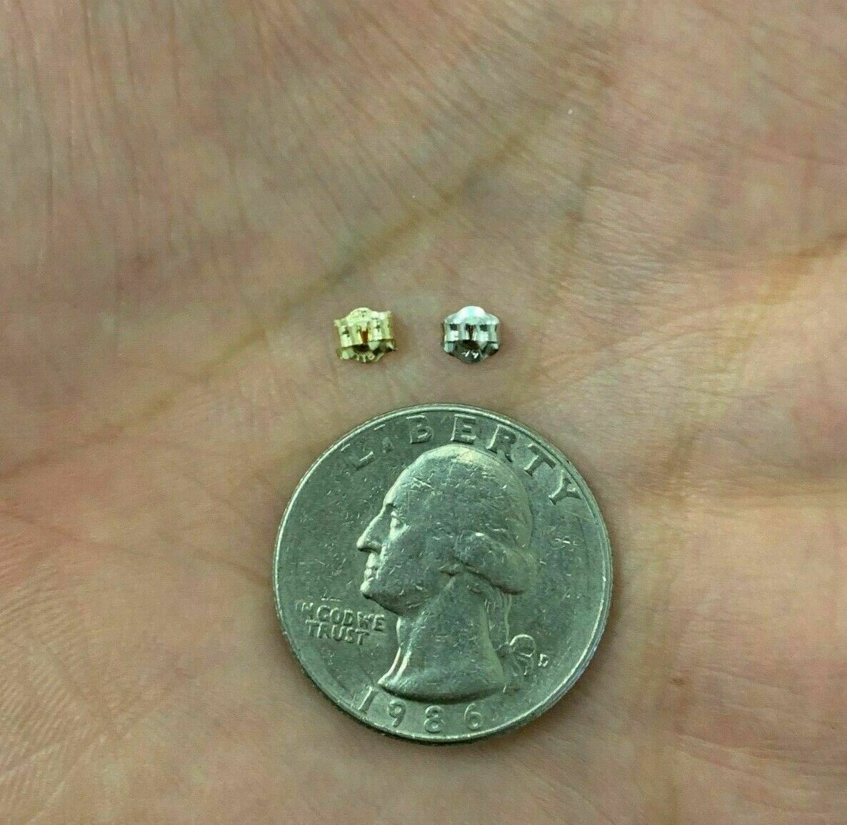 14K Yellow Or White Solid Gold Earring Backs 1 Pair Butterfly Medium Sized 4×4