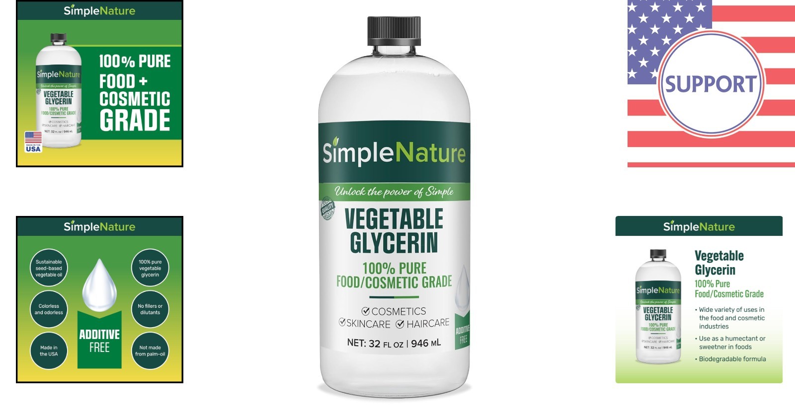 32 oz Food/Beauty Grade Vegetable Glycerin – Natural Humectant for DIY Projects