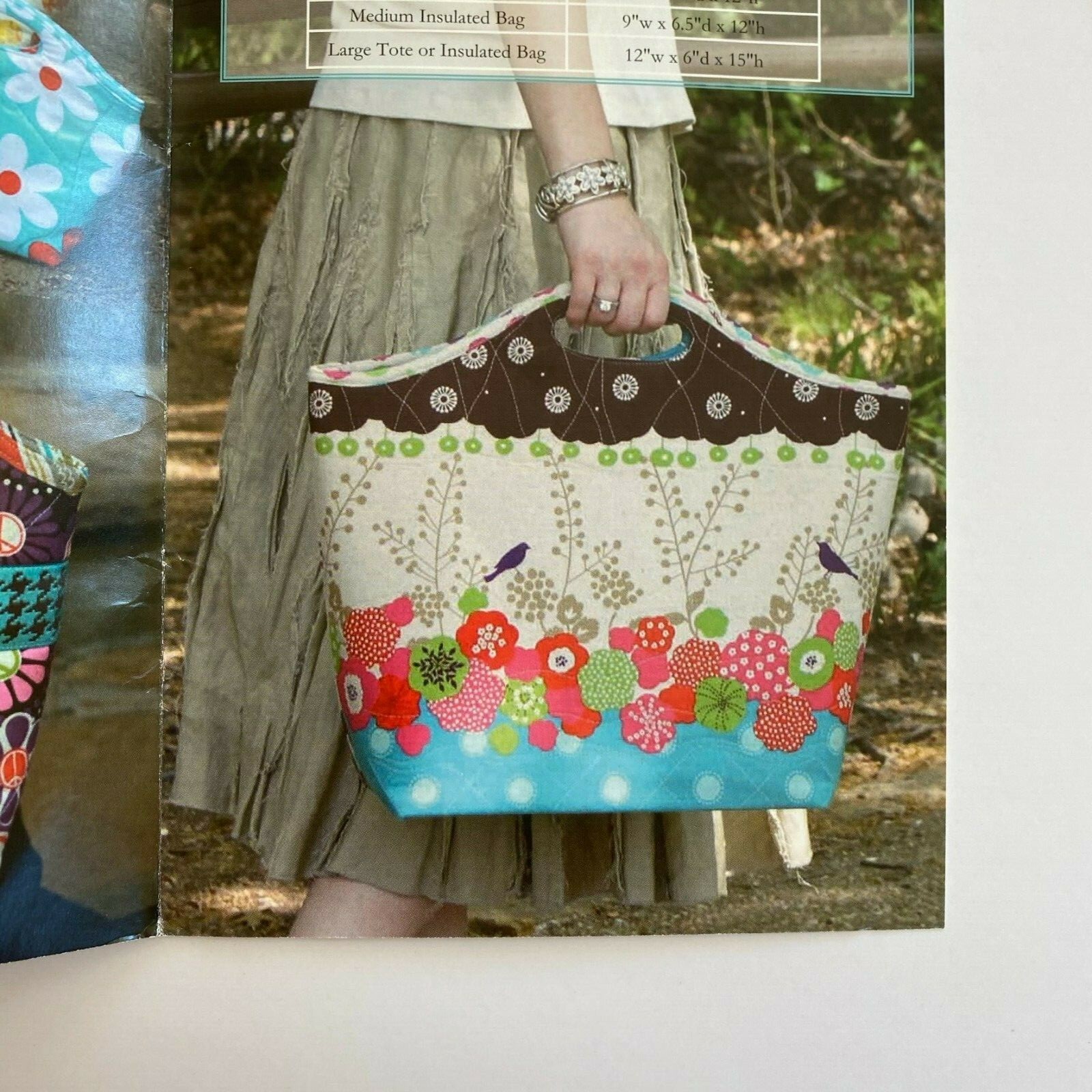 Sewing Pattern Insulated Lunch Bags Handbags Tote in 5 Sizes Private Label