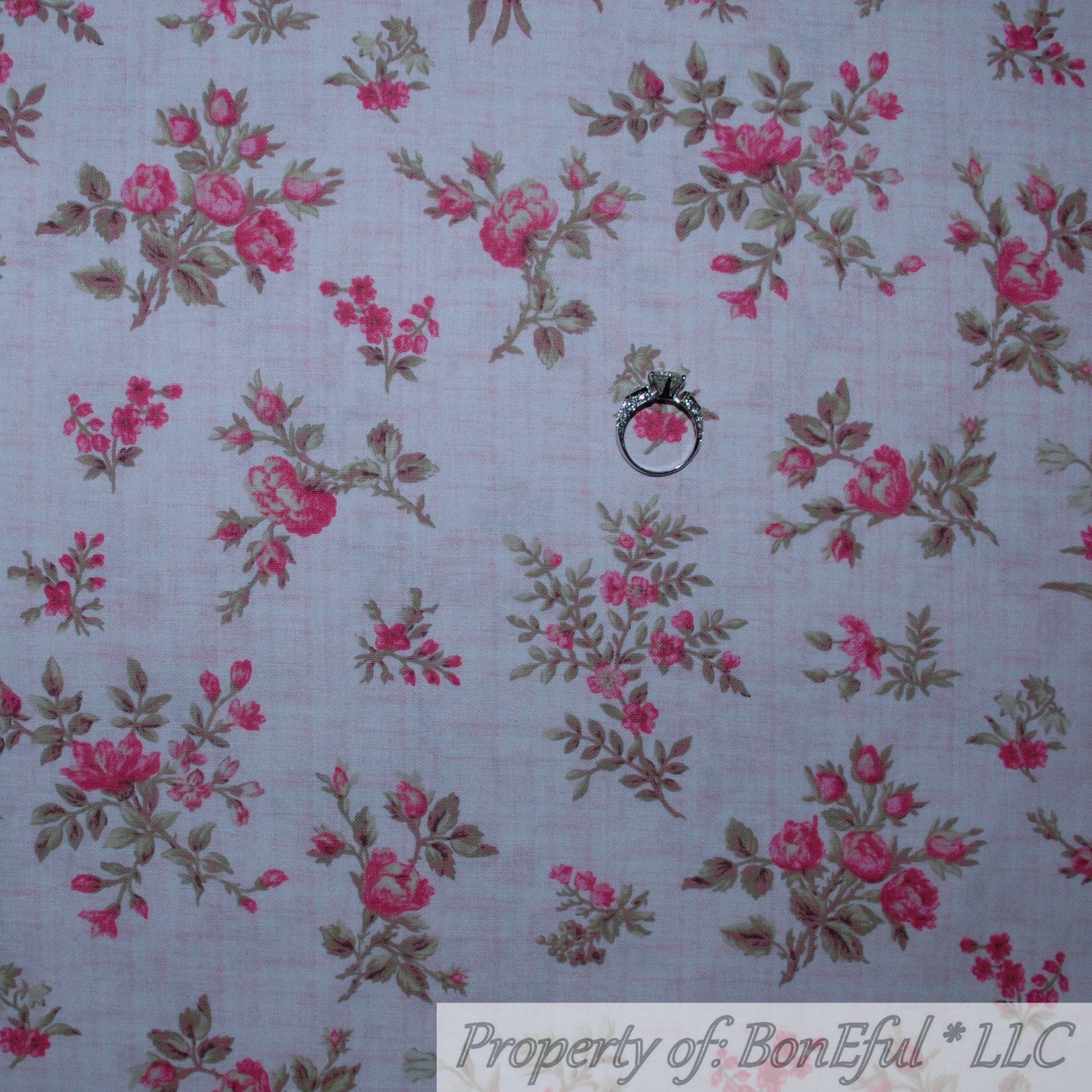 BonEful Fabric FQ Cotton Quilt White Unisex Nursery Rhyme Story Book Flower SALE