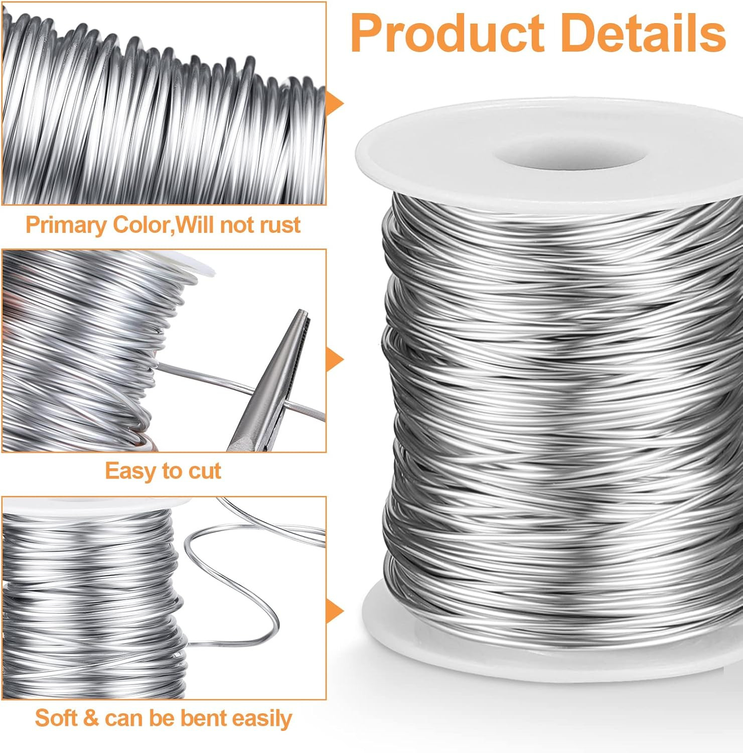 5 Sizes Jewelry Wire 9, 12, 18, 20, 22 Gauge Aluminum Metal Wire Kit for Jewelry