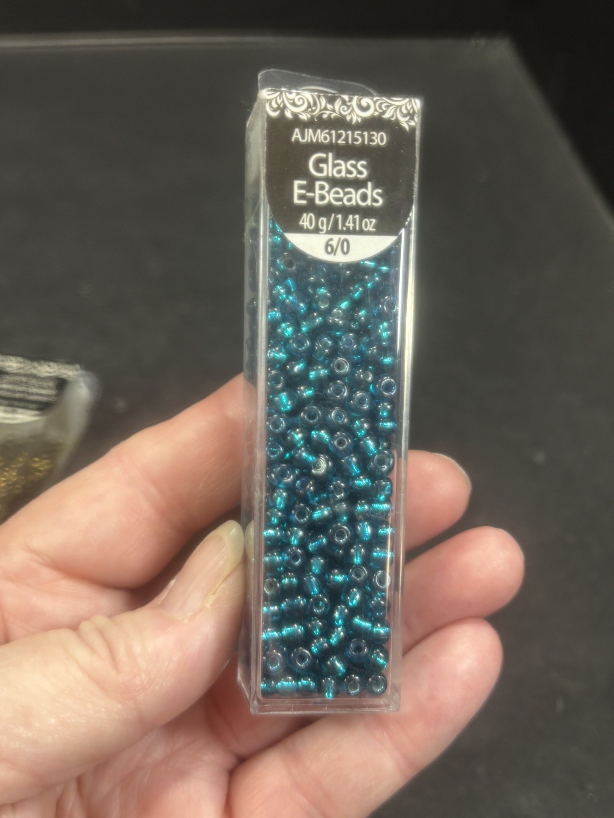 Glass E-Beads 6/0 4 Pack Mini Round Gold Black Gray Teal New Used Jewelry Making