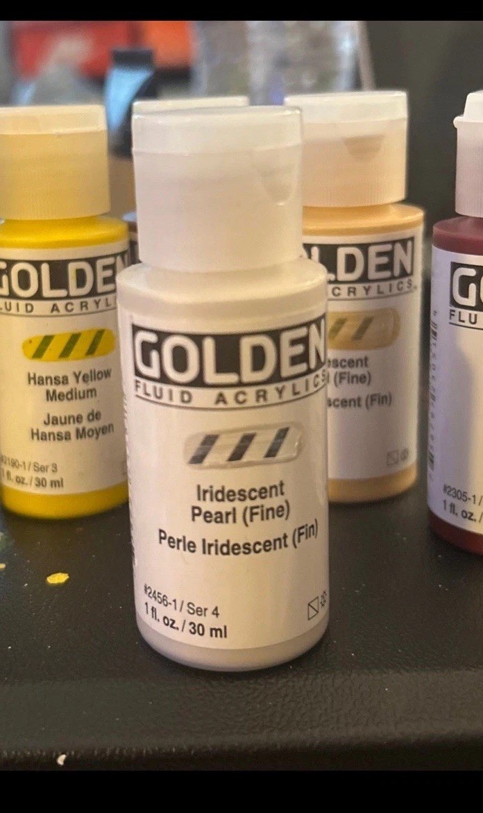 Brand New Lot of 8 Golden Fluid Acrylics-1 fl oz. / 30 ml & single Red 1/2 fl oz