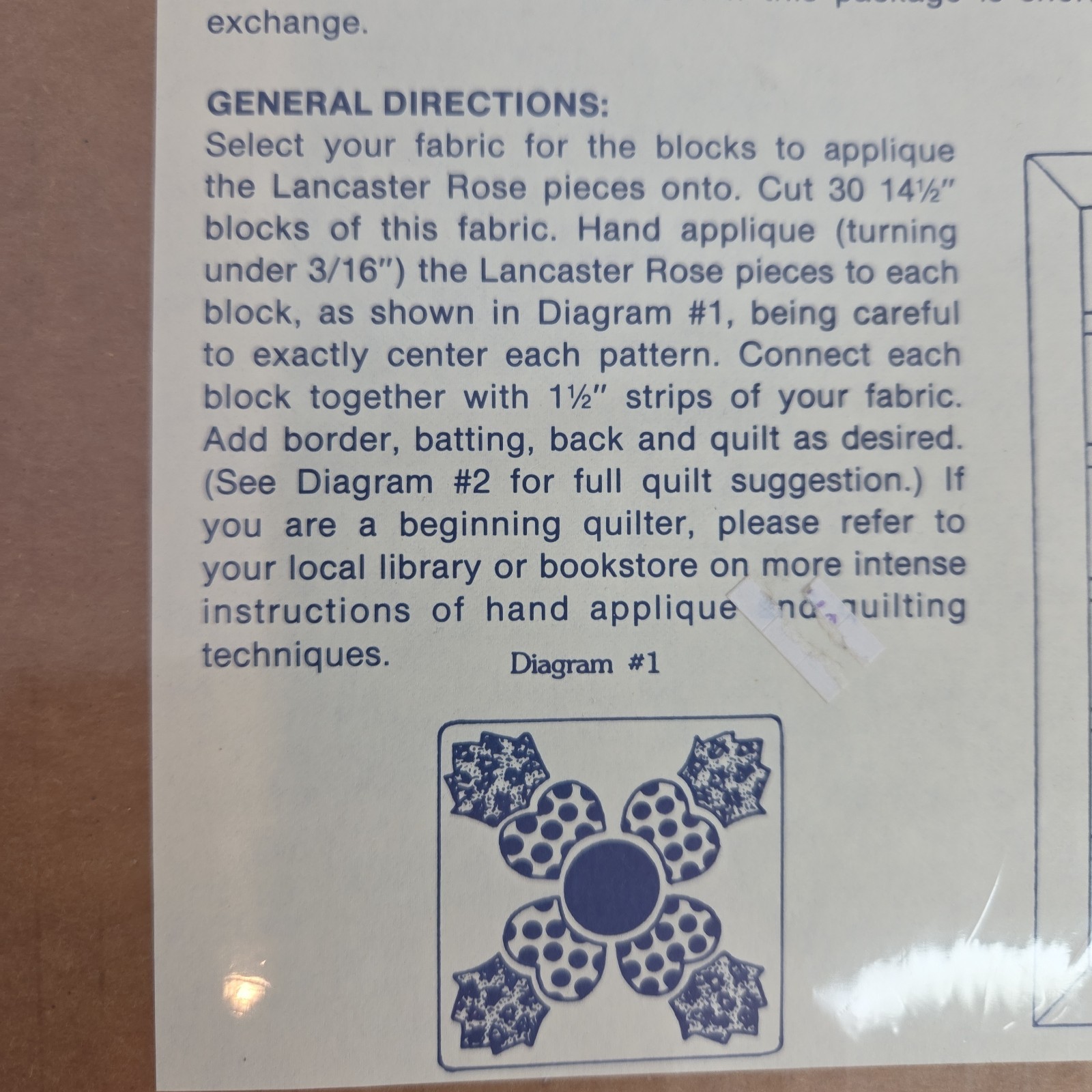Granny’s Quilting Shapes Lancaster Rose Style #2250