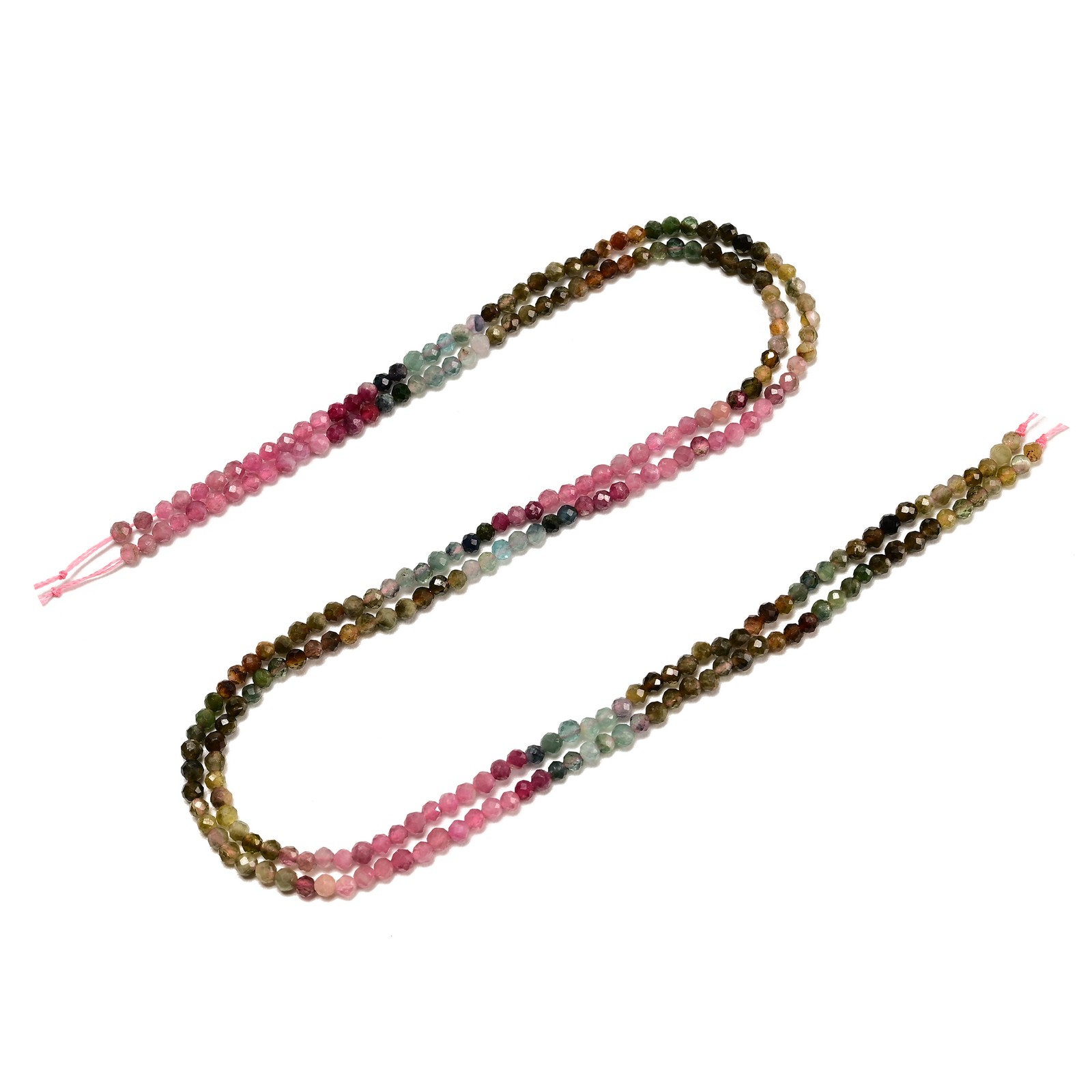 Natural Gradient Multicolor Tourmaline Faceted Round Beads Size 3mm 15.5″ Strand