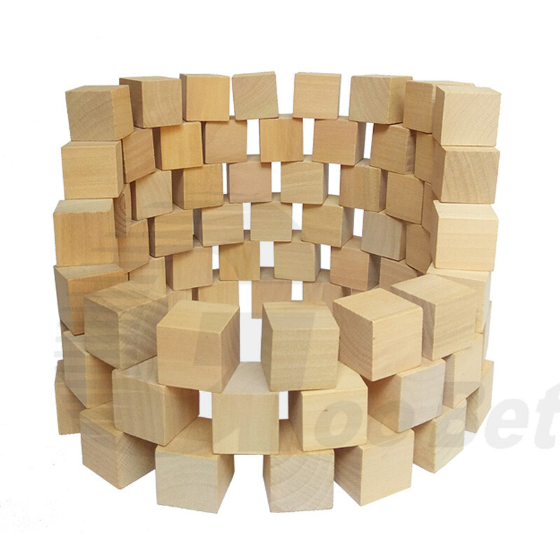 Wooden Cube Solid Plain Natural Hard Wood Blocks 8x8x8cm Art Craft Building DIY