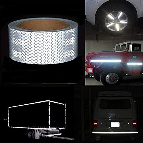 Reflective Tape, High Viscosity Safety Reflective Tape 2 Inch x 65 Feet White