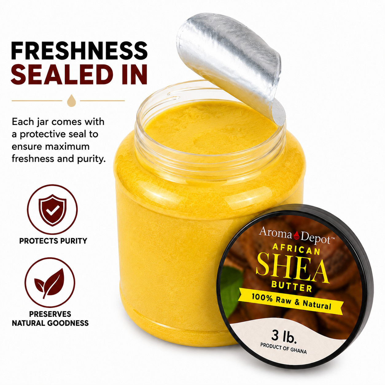 African Shea Butter Bulk 3 lb. Yellow From Ghana 100% Pure Natural Raw Unrefined