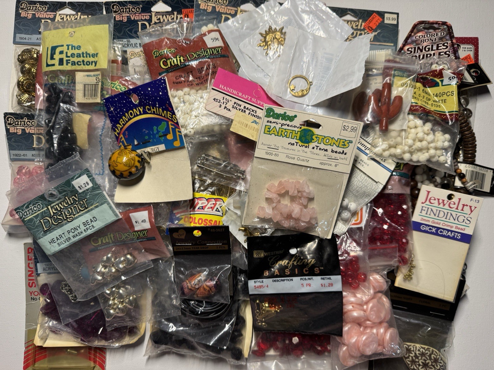 Vintage 90’s New Old Stock Bead Lot 3.5 Lbs Harmony Chime Clasp Gemstones