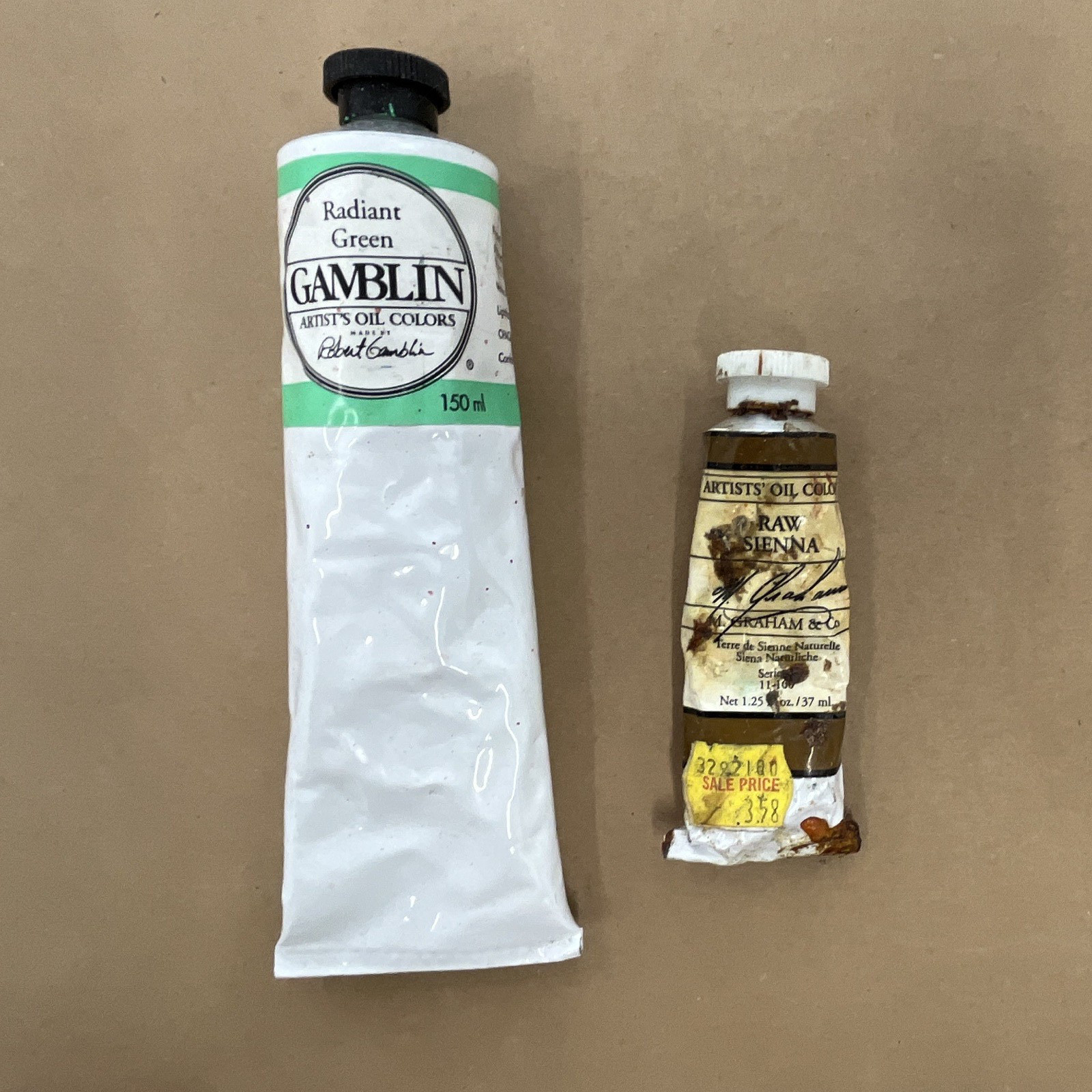 Oil And Acrylic Paint Tubes, Various Colors, Liquitex; Golden; Gamblin.