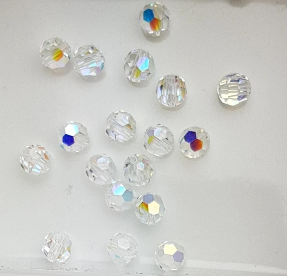 144x Swarovski 5000 Crystal AB 6mm Bicone Beads – Genuine Xilion Cut Bulk Pack