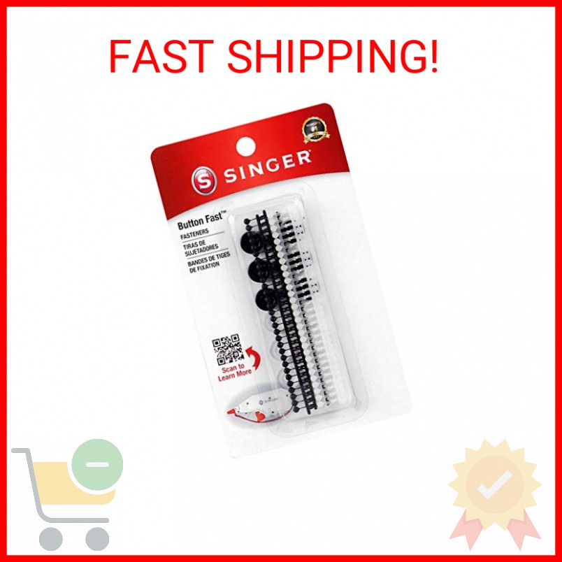 SINGER Fast Replacement Fasteners and Buttons, White 132 Piece