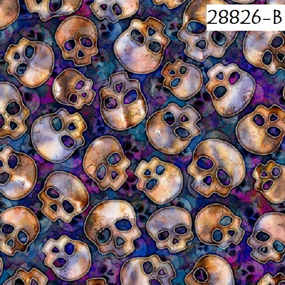 Wicked Halloween cotton Quilt fabric QT 28829-O Tossed Moons on Orange