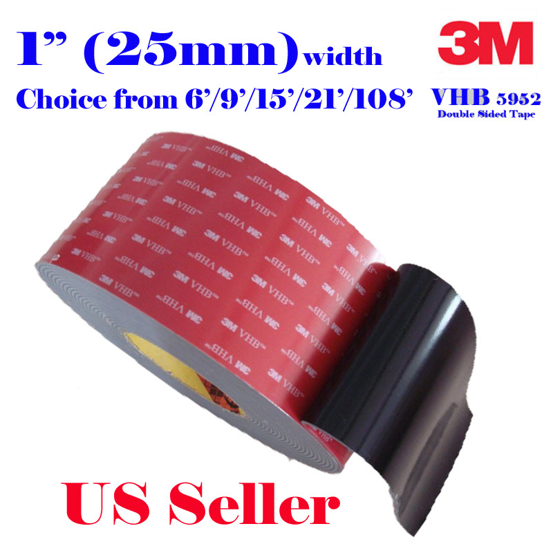 3M 1″ x 6/9/15/21 VHB Double Sided Foam Adhesive Tape 5952 Automotive Mounting