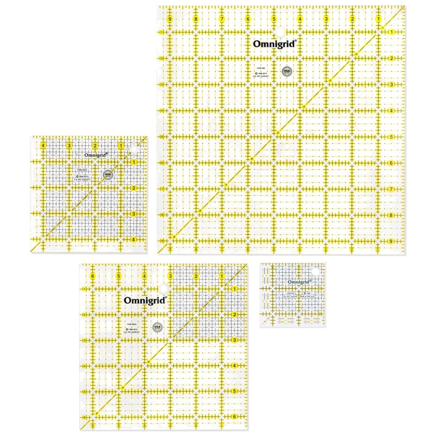 Quilting Ruler Set 4-Pack 2.5″ 4.5″ 6.5″ 9.5″