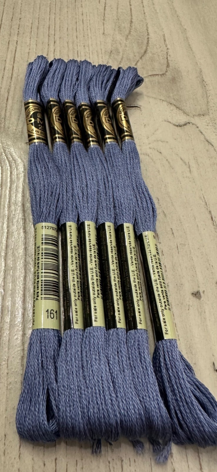 Blue Ash #161 DMC Mouline Special 25 Embroidery Floss 8M Lot of 6