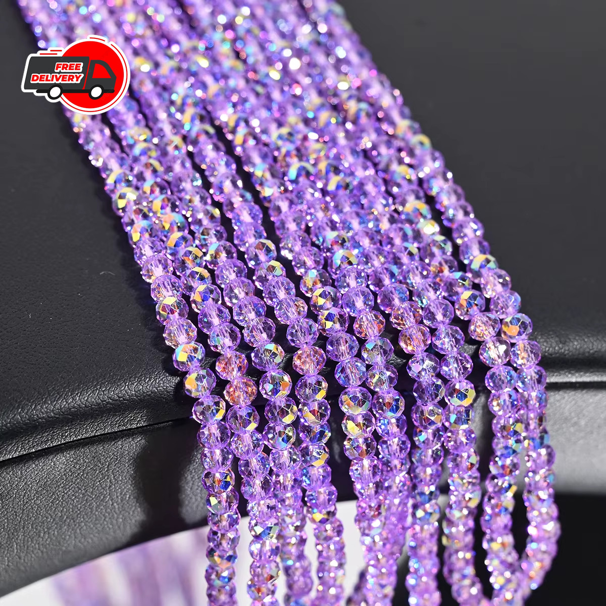 110Pcs 4MM Artificial Crystal Glass Beads Flat Round Clear Faceted Loose Spacer
