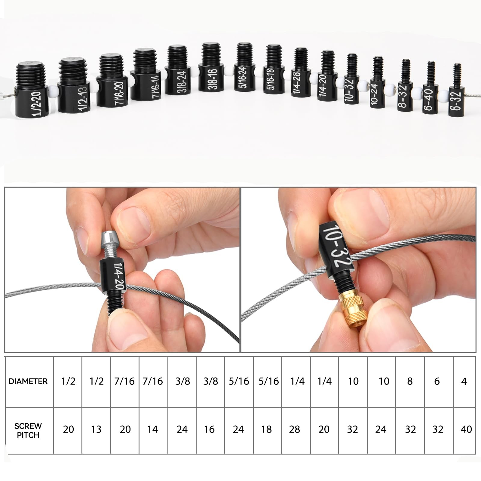 Nut and Bolt Thread Checker 28 28 Gauges – 15 Inch & 13 Metric, silver+black