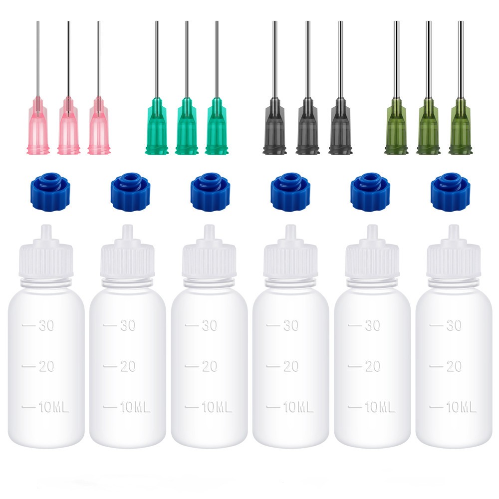 120/240PCS Empty Plastic Squeezable Dropper Bottles Fine Tip Glue Applicator Set
