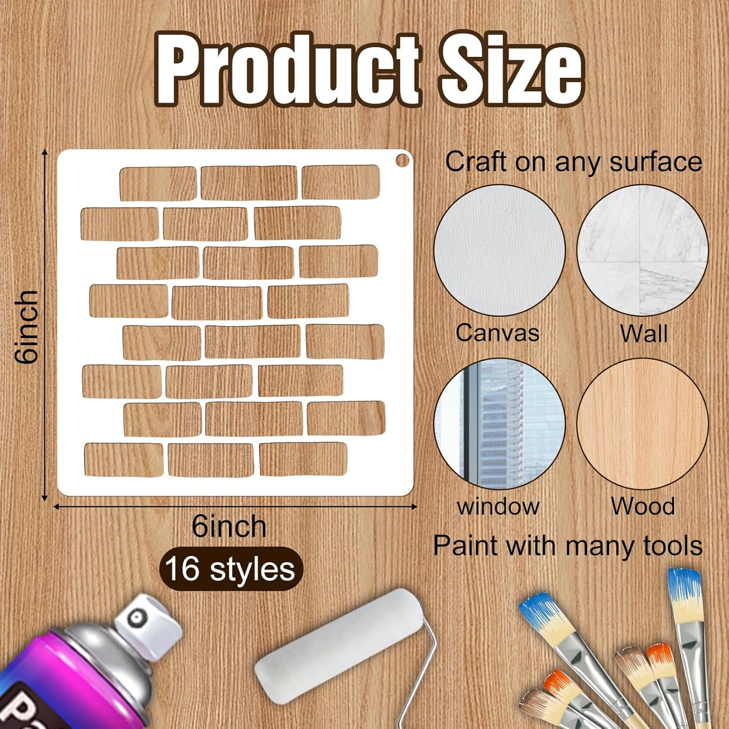16 Pcs Reusable Abstract Geometric Stencils for Painting and Crafts DIY