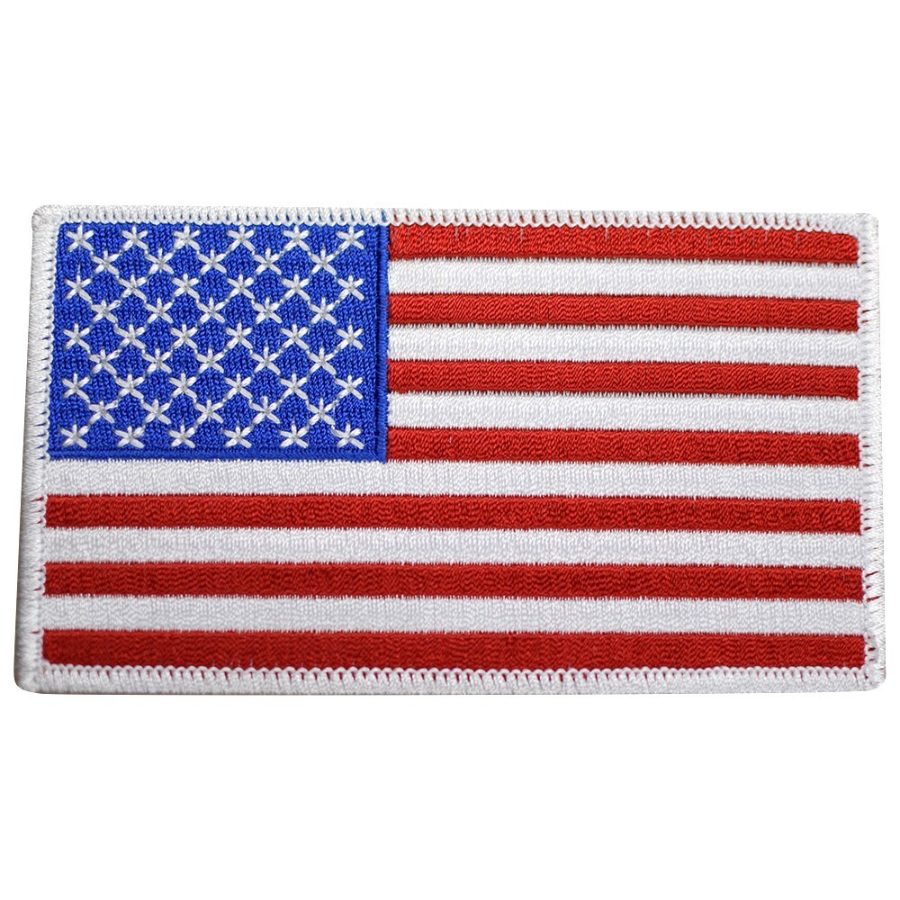 Large American Flag Patch – United States of America, USA 4-7/8″ (Iron on)
