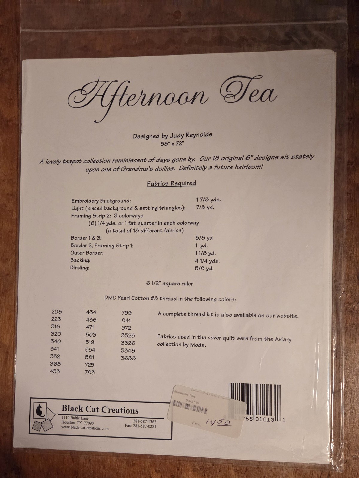 Afternoon Tea Quilt Pattern by Black Cat Creations