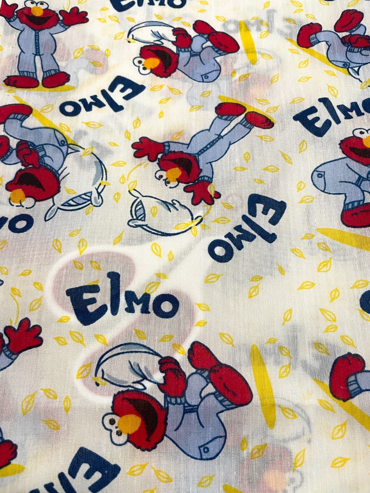 Vintage Bedtime Elmo Poly Blend Craft Fabric FAT EIGHTH 9″ x 22″