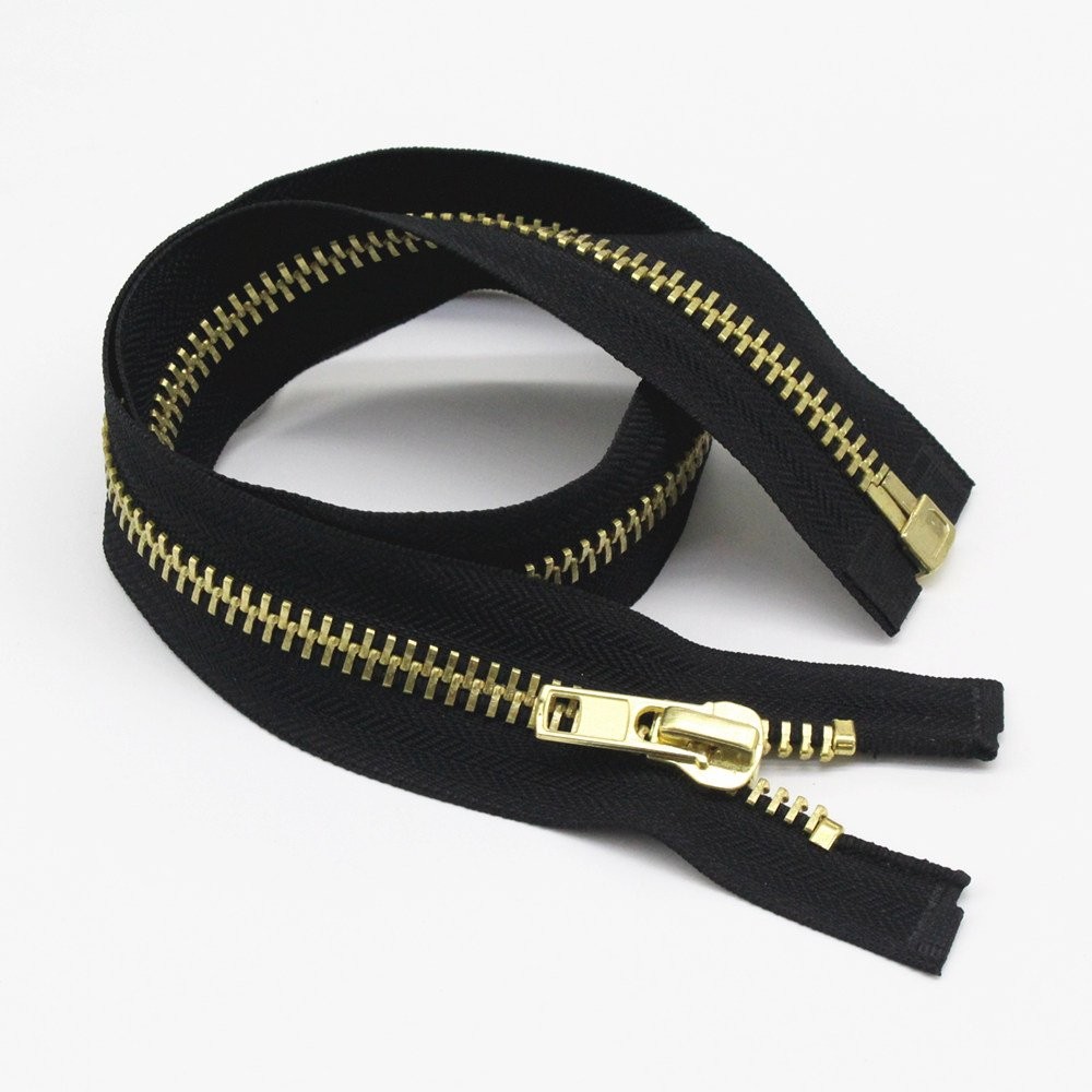 #10 24in Heavy Duty Separating Jacket Zipper Brass Metal Teeth Right Handed Coat