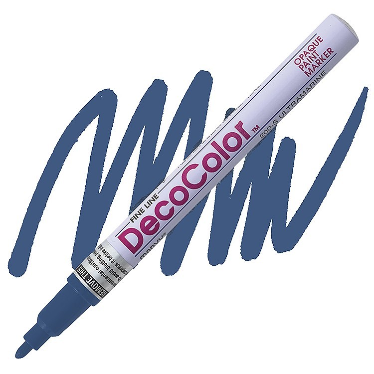 DecoColor, Paint Marker, Ultramarine Blue Ink, Fine Point, Permanent, Oil Based