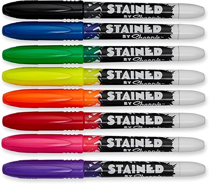 Sharpie Stained Fabric Markers, 8 Count (Pack of 1), Assorted Colors(Fabric)