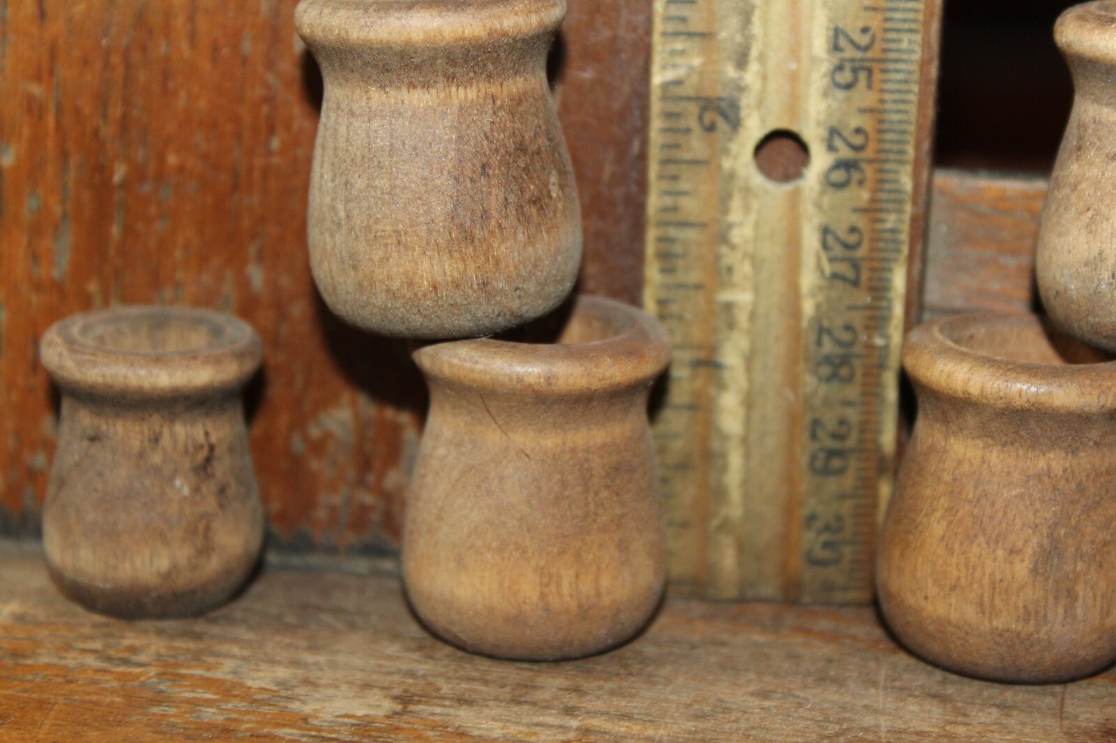 ONE EACH Turned Wood Candle Holder Craft Woodworking Part Size Varies