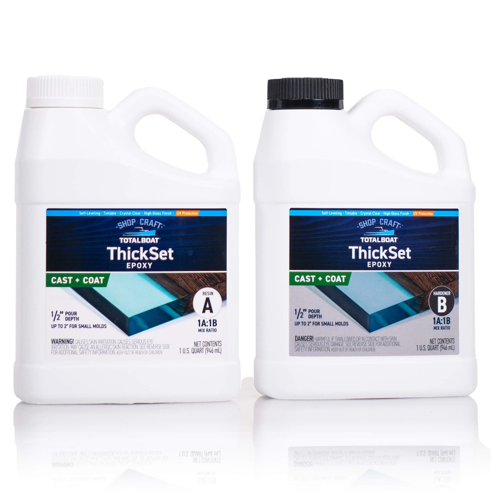 Thickset Deep Pour Epoxy Resin Kit – 2 Qt for River Tables, DIY Crafts, Inlays,