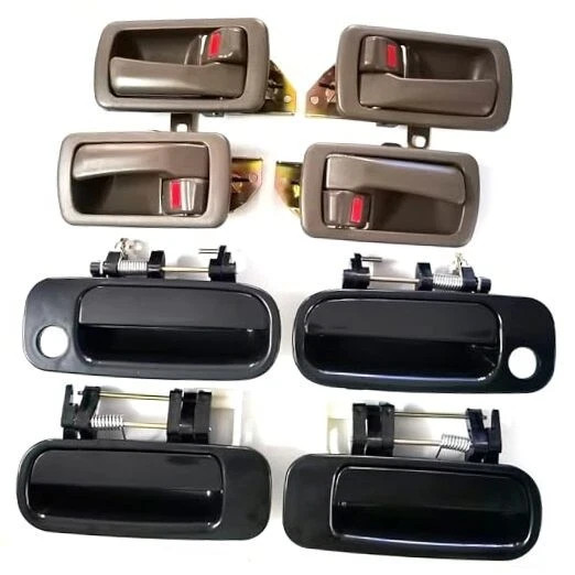 Set of 8 Interior & Exterior Door Handles Fit for Toyota Camry 1992 1993 1994