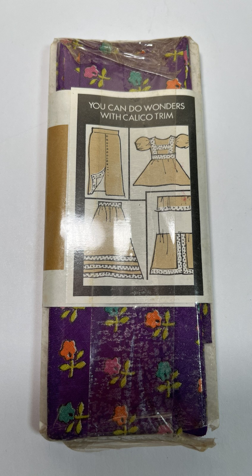New Old Stock, 10 Calico Sewing Binding, Hem Facing Packages, Bright Colors!!