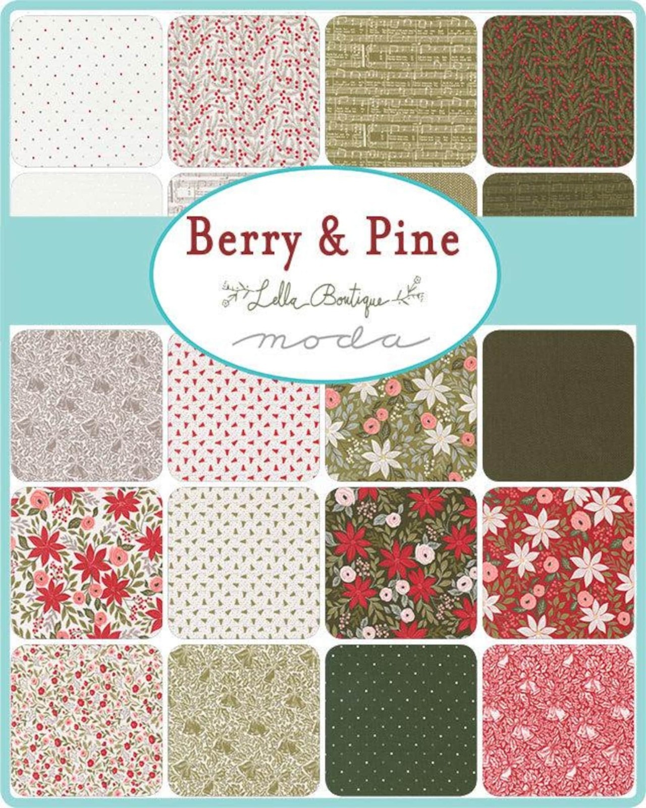 MODA Berry & Pine Fat Quarter Bundle 32 Full Collection by Lella Boutique