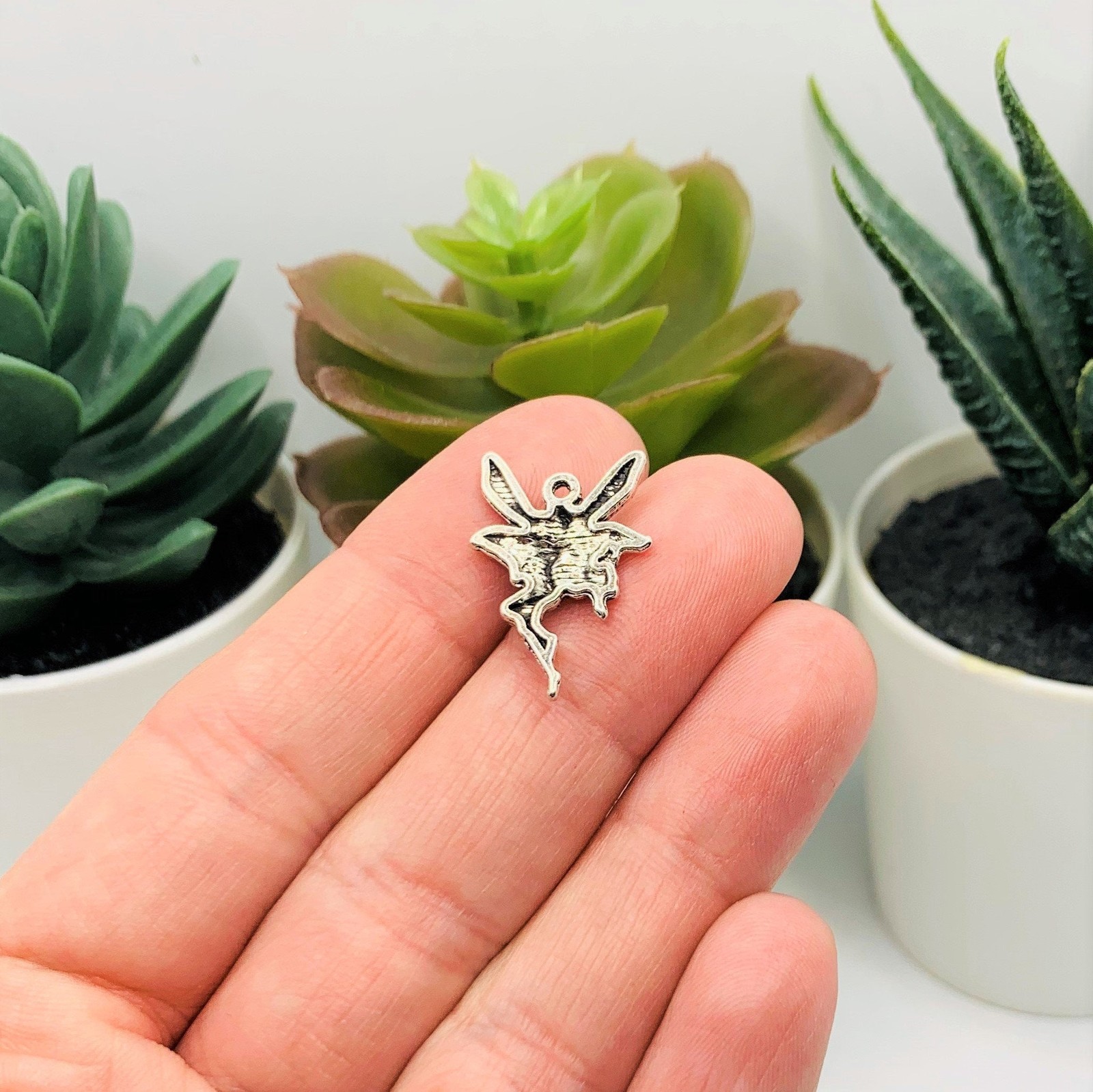 Silver Fairy Sprite Charms, 15x21mm – US Seller