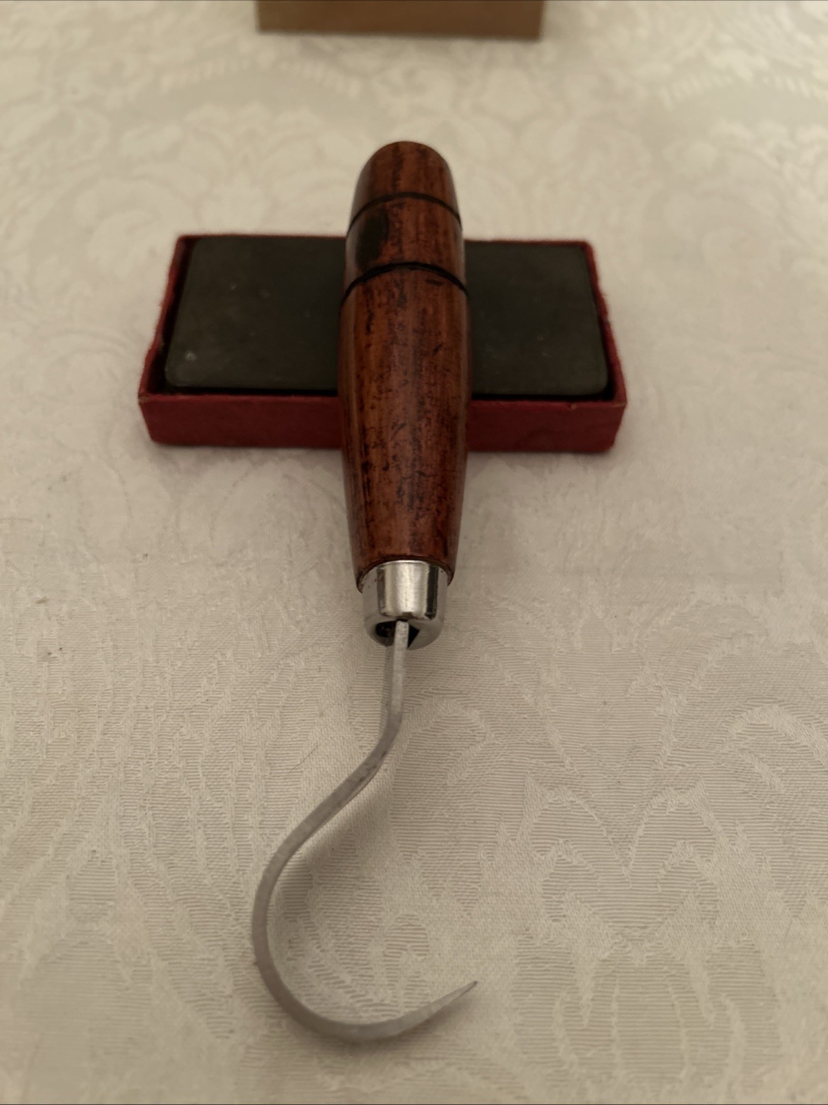 Forged Single Bevel Sloyd Hook Knife Stainless Blade Cherry Stain Hand Made