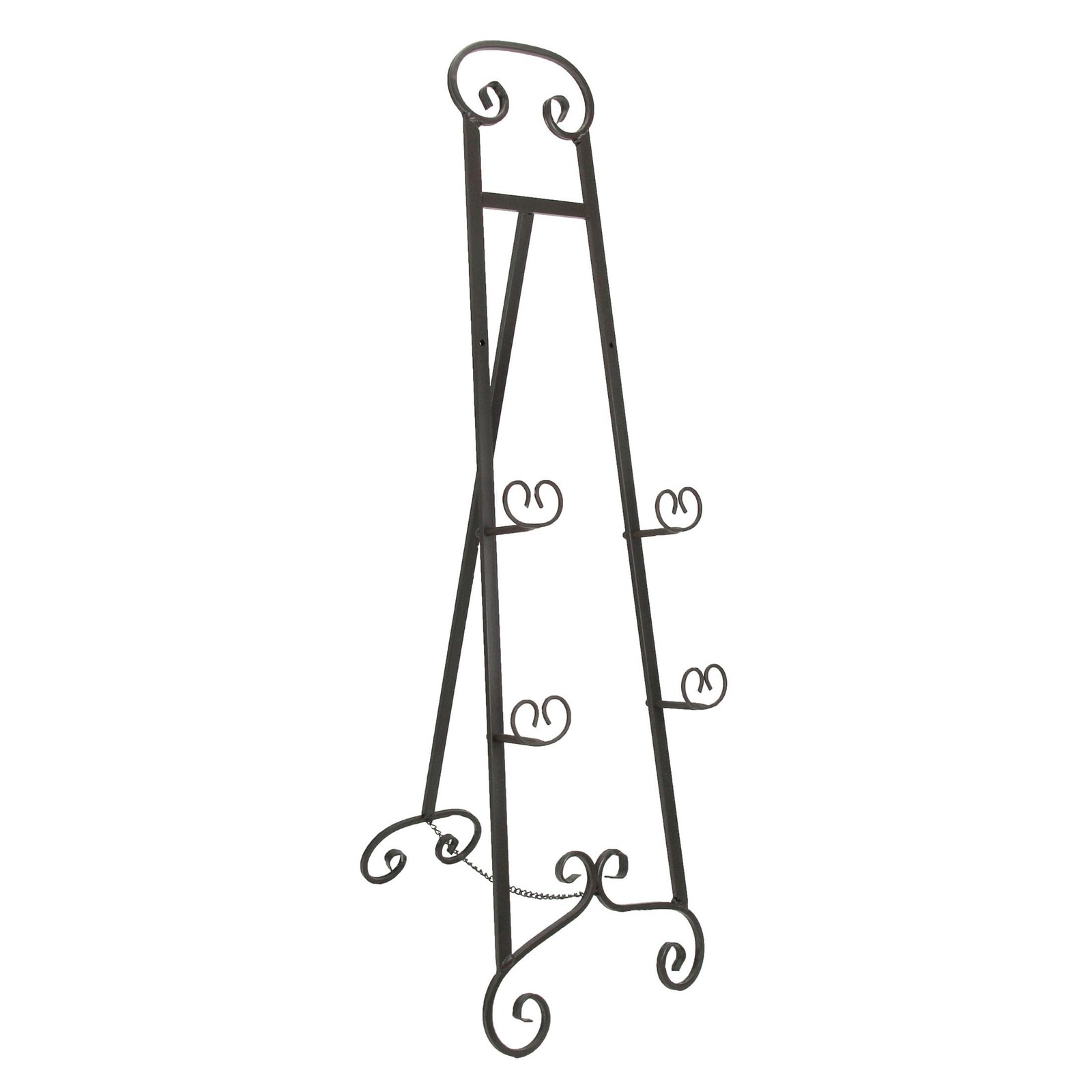 Private Label Large Bronze Finish Scroll Top Wrought Iron Art One Size, Brown