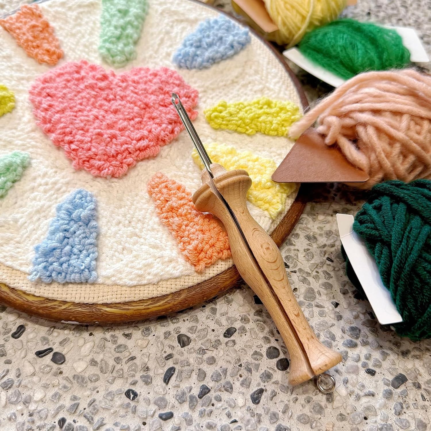 Hand U Journey 8# Fine & 10# Regular Size Beech Wood Handle Punch Needle Rug …