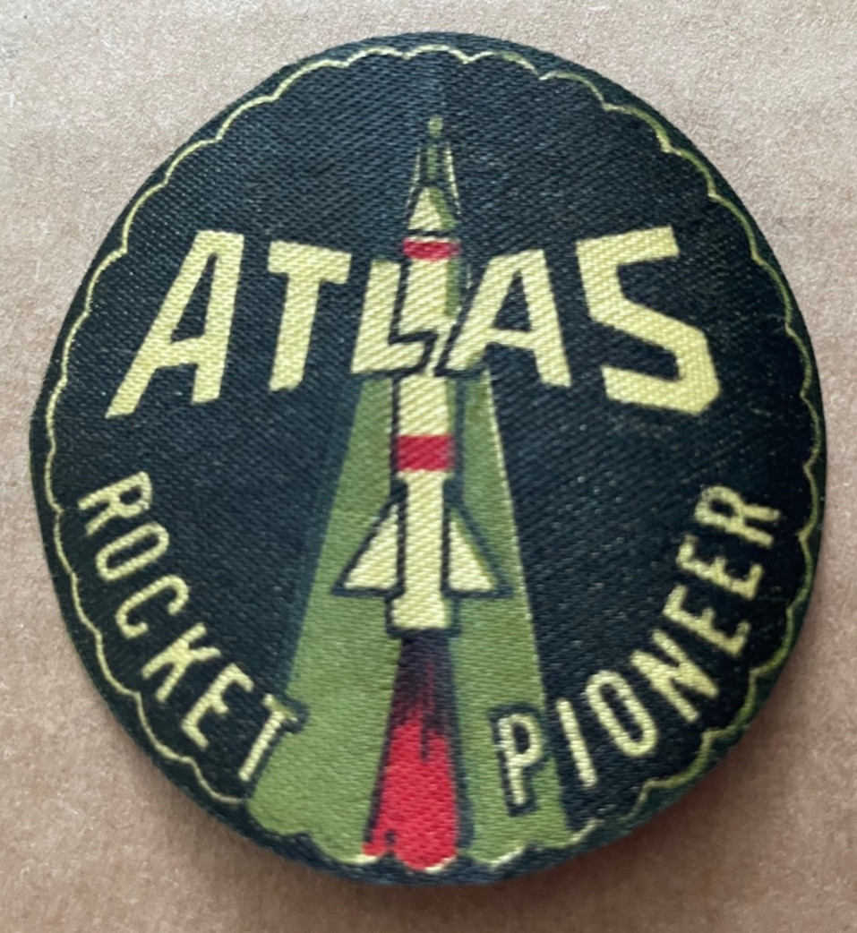 Vintage ATLAS ROCKET PIONEER Iron-On Patch Space Ship